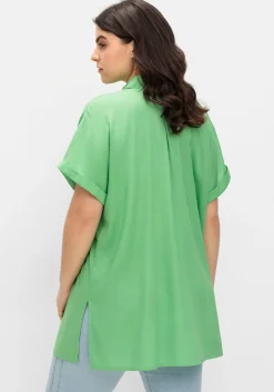 Longbluse mit Hemdkragen und kurzem Arm<sheego Online