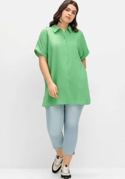Longbluse mit Hemdkragen und kurzem Arm<sheego Online