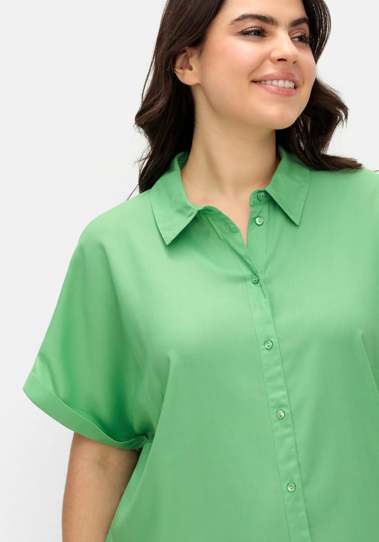 Longbluse mit Hemdkragen und kurzem Arm<sheego Online