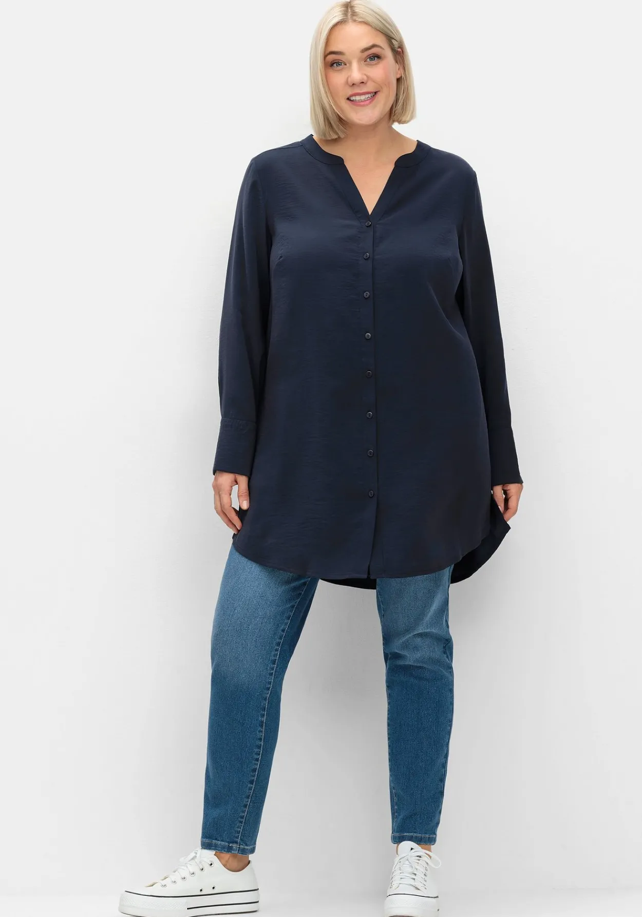 Longbluse mit Passe und Raffungen hinten<sheego Clearance