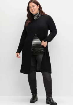Longpullover in A-Linie, mit langem Schlitz vorn<sheego Outlet