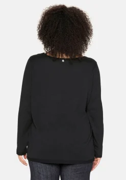 Longpullover mit U-Boot-Ausschnitt und Leinenanteil<sheego Online