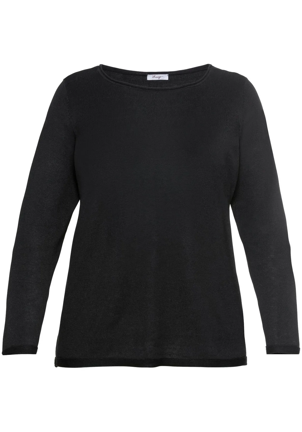 Longpullover mit U-Boot-Ausschnitt und Leinenanteil<sheego Online