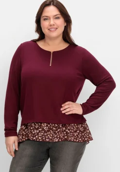 Longshirt aus Feinstrick, mit Chiffonfutter<sheego by Joe Browns Outlet