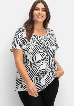 Longshirt in A-Linie, mit grafischem Muster<sheego Online