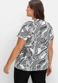 Longshirt in A-Linie, mit grafischem Muster<sheego Online
