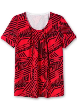 Longshirt in A-Linie, mit grafischem Muster<sheego New
