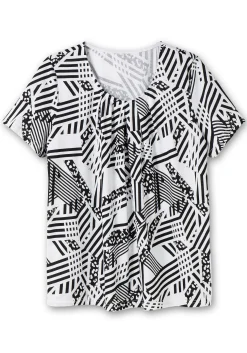 Longshirt in A-Linie, mit grafischem Muster<sheego Online