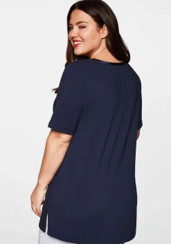Longshirt in A-Linie mit Raffung am V-Ausschnitt<sheego Clearance
