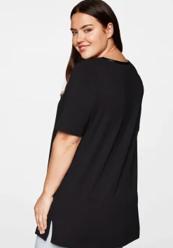 Longshirt in A-Linie mit Raffung am V-Ausschnitt<sheego New