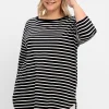 Longshirt in Oversized-Form mit Streifen<sheego Outlet