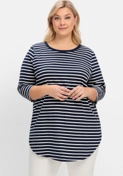 Longshirt in Oversized-Form mit Streifen<sheego Outlet