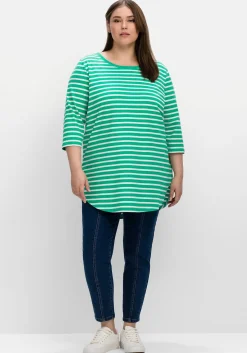 Longshirt in Oversized-Form mit Streifen<sheego Clearance