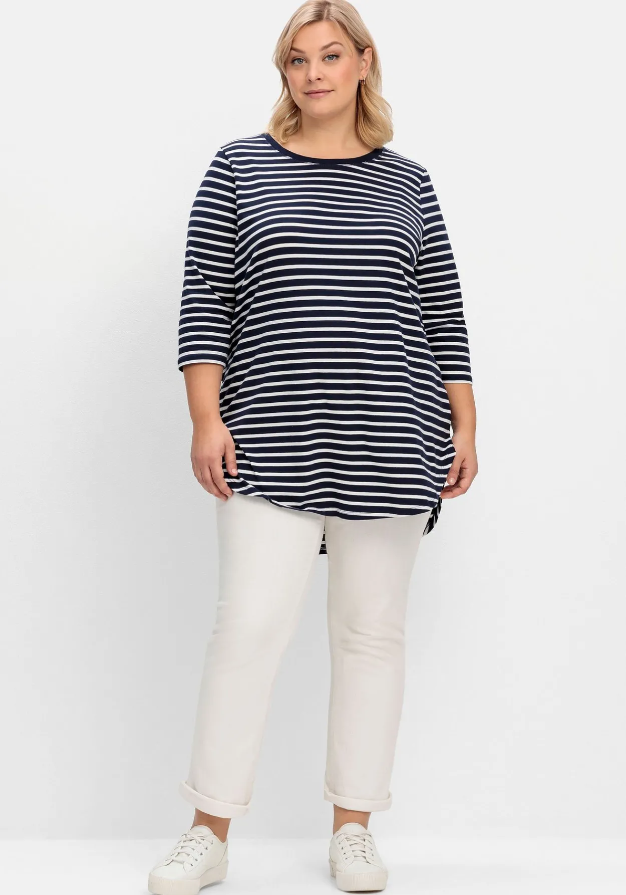 Longshirt in Oversized-Form mit Streifen<sheego Outlet