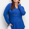 Longshirt in Wickeloptik, mit Zierknöpfen<sheego by Joe Browns Best