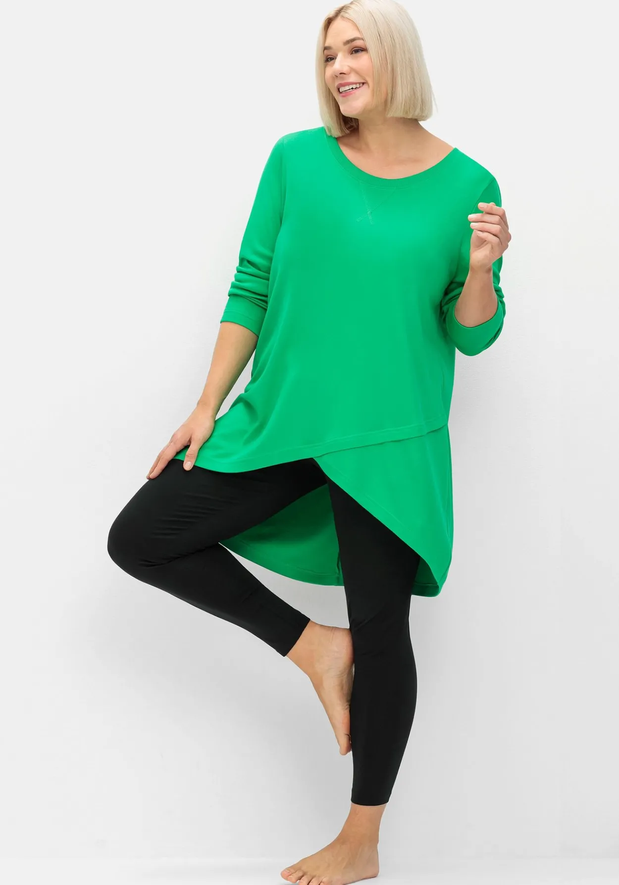 Longshirt in Wickeloptik, in leichter A-Linie<sheego Hot