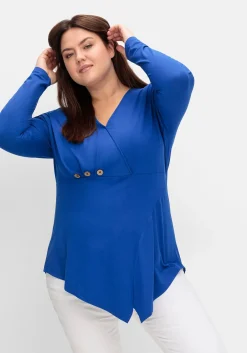Longshirt in Wickeloptik, mit Zierknöpfen<sheego by Joe Browns Best