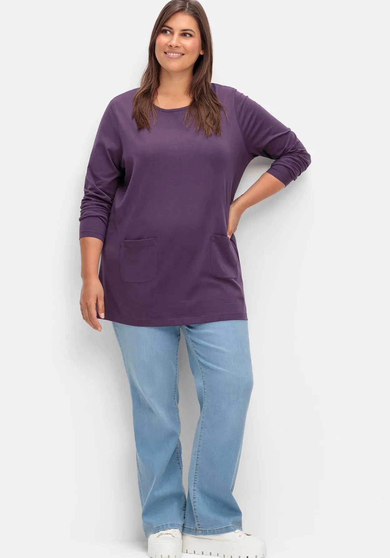 Longshirt mit aufgesetzten Taschen<sheego Outlet