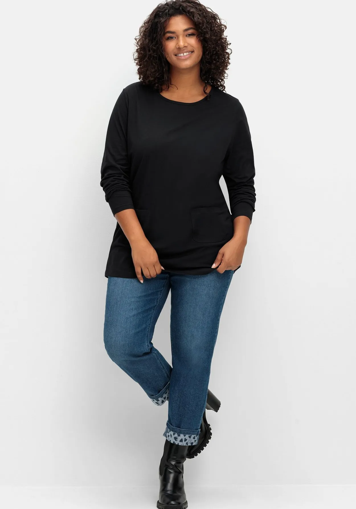 Longshirt mit aufgesetzten Taschen<sheego Online
