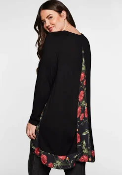 Longshirt mit floral bedruckten Einsätzen<sheego by Joe Browns Clearance