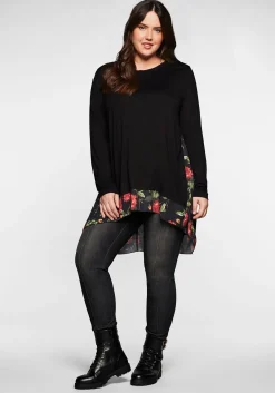 Longshirt mit floral bedruckten Einsätzen<sheego by Joe Browns Clearance