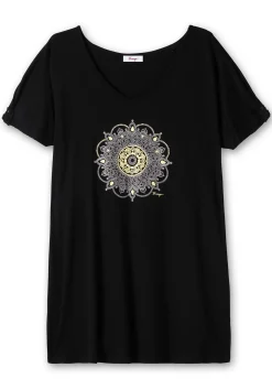 Longshirt mit Frontdruck, in Oversized-Form<sheego Hot