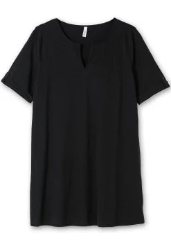 Longshirt mit geschlitztem Ausschnitt<sheego Discount