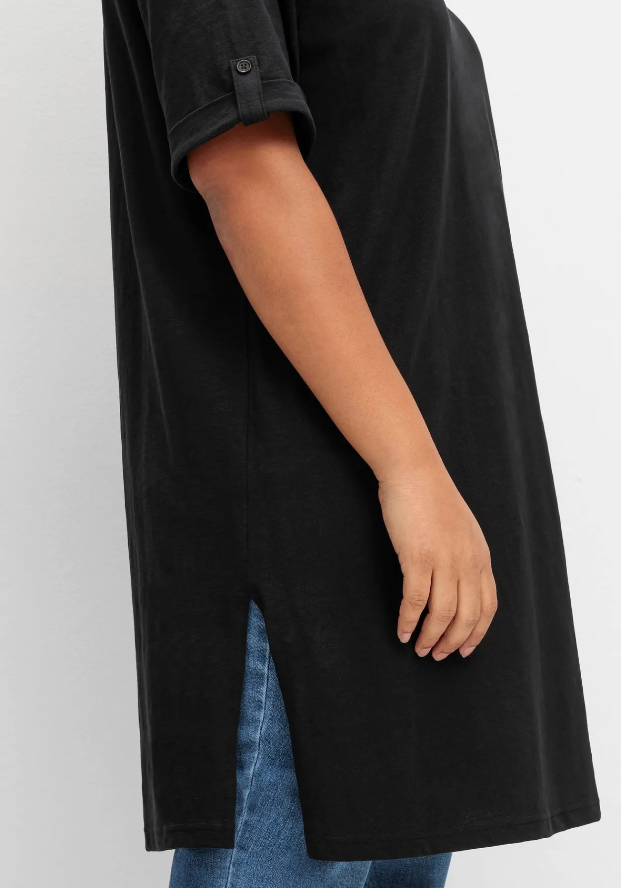 Longshirt mit geschlitztem Ausschnitt<sheego Discount
