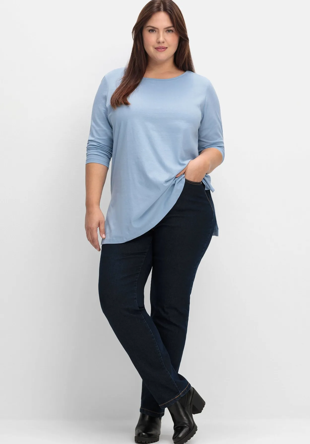 Longshirt mit hohen Seitenschlitzen<sheego New