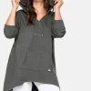 Longshirt mit Kängurutasche, im Vokuhila-Schnitt<sheego Sale