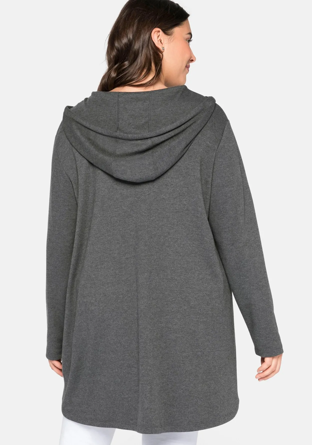 Longshirt mit Kängurutasche, im Vokuhila-Schnitt<sheego Sale