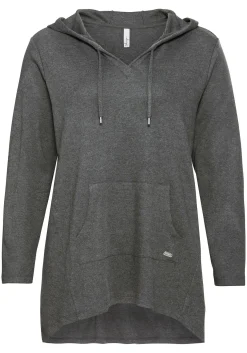 Longshirt mit Kängurutasche, im Vokuhila-Schnitt<sheego Sale