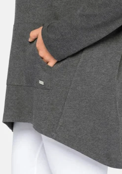 Longshirt mit Kängurutasche, im Vokuhila-Schnitt<sheego Sale