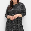 Longshirt mit Print und Wasserfall-Ausschnitt<sheego Online