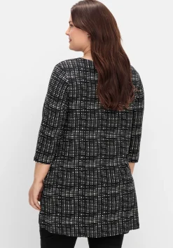 Longshirt mit Print und Wasserfall-Ausschnitt<sheego Online