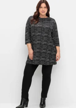 Longshirt mit Print und Wasserfall-Ausschnitt<sheego Online