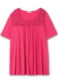 Longshirt mit Spitzenpasse, in A-Linie<sheego Sale