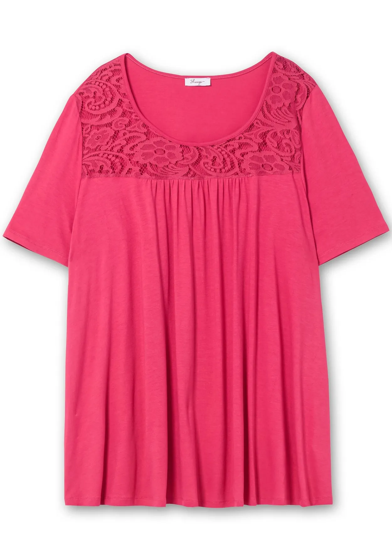 Longshirt mit Spitzenpasse, in A-Linie<sheego Sale