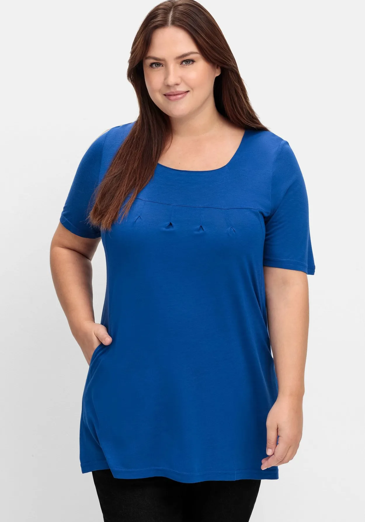 Longshirt mit Taschen und Karreeausschnitt<sheego Sale