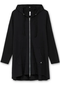 Longshirtjacke mit Kapuze und Kängurutasche<sheego Sale
