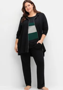 Longshirtjacke mit Kapuze und Kängurutasche<sheego Sale