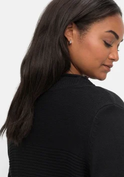 Longstrickjacke im Strukturmix, mit V-Ausschnitt<sheego Hot