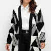 Longstrickjacke mit grafischem Jacquardmuster<sheego Online