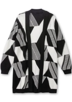 Longstrickjacke mit grafischem Jacquardmuster<sheego Online