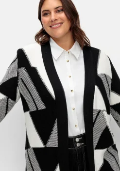 Longstrickjacke mit grafischem Jacquardmuster<sheego Online