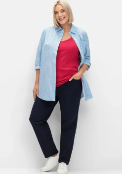 Longtop in Rippqualität, mit weitem Ausschnitt<sheego Fashion