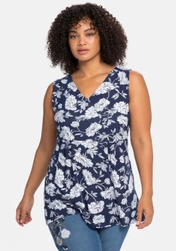 Longtop mit Blumendruck und Spitze im Rücken<sheego by Joe Browns Outlet