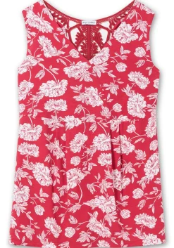 Longtop mit Blumendruck und Spitze im Rücken<sheego by Joe Browns Discount
