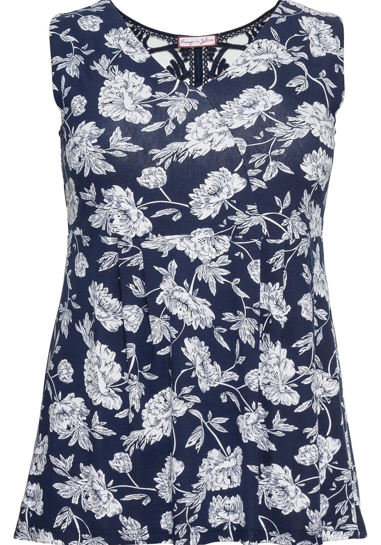 Longtop mit Blumendruck und Spitze im Rücken<sheego by Joe Browns Outlet