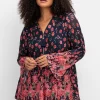 Longtunika aus Mesh, mit Trompetenärmeln<sheego by Joe Browns New